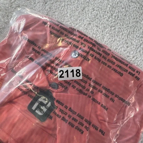 Footjoy Athletic Golf Polo Shirt Stretch Peach Orange Striped Men's XL Logo - Picture 7 of 7